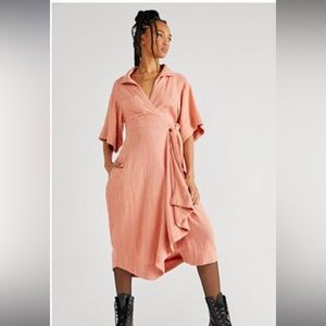NWT FREE PEOPLE Carefree Days Midi Dress | Savannah Red | MEDIUM